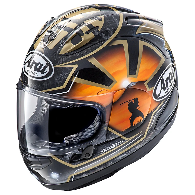 Fibra Casco Arai Rx-7v Evo Pedrosa Gold Spirit 3 Fibra Casco Arai Rx-7v Evo Pedrosa Gold Spirit